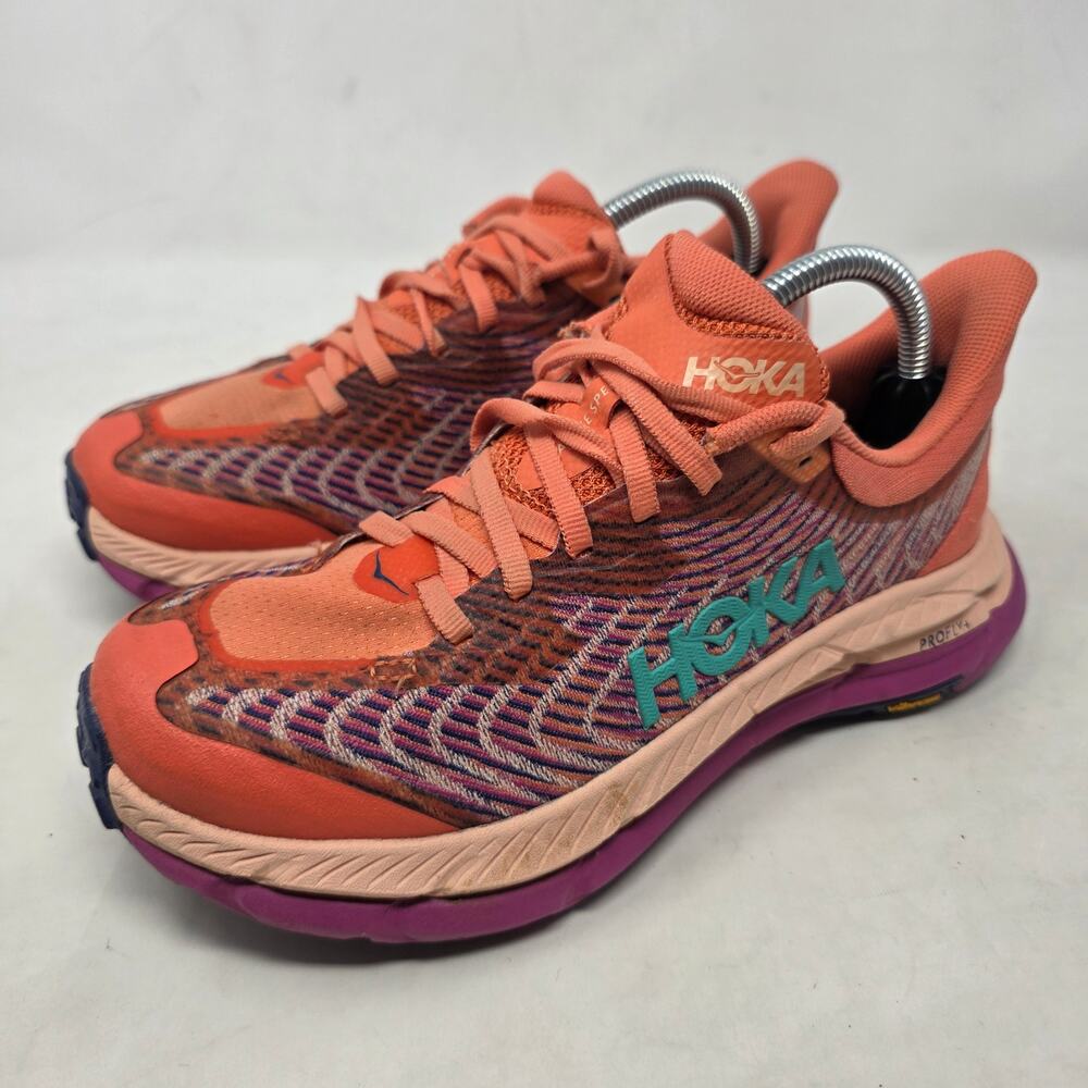 Hoka Mafate Speed 4 Papaya Real Teal Trail Running Shoes Women’s 5.5